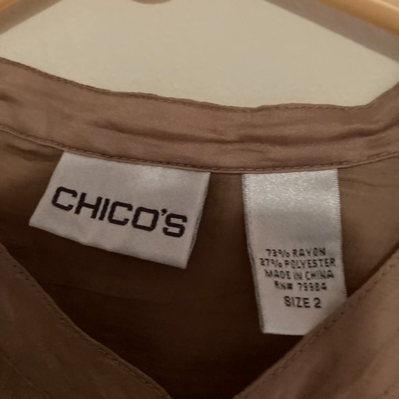 Chico's Tan Tunic Size 2 - Picture 2 of 5
